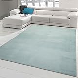 Teppich-Traum Designerteppich einfarbig, waschbar, blau, 120x170 cm