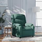 QZZCED Relaxsessel Dunkelgrün Stoff Bürosessel Wohnzimmerstuhl für Schlafzimmer H