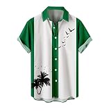 Sommerhemd Herren 2025 Stretch Shirt Hawaii Kurzarm Tshirt Button Down Hemd Lässiges Business Laufshirt Lose Atmungsaktiv Freizeithemd Männer Basic Outdoorshirt Passform Sp