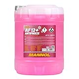 MANNOL Antifreeze AF12+ Kühlerfrostschutz 10 Liter, Rosa bis-40°C für G12+ Frostschutz
