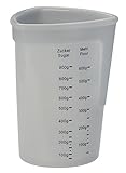 Lurch 70260 Messbecher aus 100% BPA-freiem Platin Silikon 1l, mit Skalen für Flüssigkeiten, Mehl und Zucker, Transparent, 12.5 x 12.5 x 17 cm