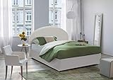 Talamo Italia Luna Doppelbett mit Container, Made in Italy, Bett mit Kunstlederbezug, Öffnung N # D, mit 160x200 cm Matratze inklusive, Weiß