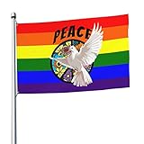 Friedensflagge Taube Flagge Frieden und Freiheit Fahne Regenbogen Peace Gartenflagge Flagge Peace Frieden Flagge Friedenstaube Fahnen und Flaggen Regenbogen Flagge 240x150 cm Regenbogen Flagge Peace