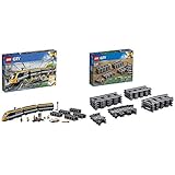 LEGO City Personenzug (60197) Spielzeugeisenbahn & LEGO City Schienen (60205), Kinderspielzeug
