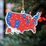 US-Wahlkarte 2024 Ornament, Wahlergebniskarte 2024, US-Bundesstaat 2024, Mitgliedswahl gewonnen Karte, Präsidenten-Ornament, Präsidenten-O