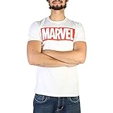 Marvel Herren Core Logo T-Shirt, weiß, L