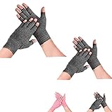 SupreGear Arthritis-Handschuhe, 2 Paar, rheumatische Arthritis, Kompressionshandschuhe für Arthritis-Hände, Schmerzlinderung, Gaming, Tippen, fingerlose Handschuhe für Männer und Frauen