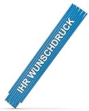 #teamludorf 10x Zollstock mit Wunsch-Text - Glieder-Maßstab mit individueller Bedruckung - Logo & Name Wunsch-Druck - Männer-Geschenk - 2 m - Blau