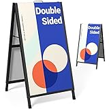 Plakatständer Kundenstopper Infoständer DIN A1 Gehwegaufsteller Werbetafel Zwei Plakate Schwarz Rostfreier Stahl (Doppelseitiges Poster)