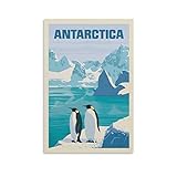 Antarktis Vintage Reiseposter Poster Dekorative Malerei Leinwand Wandkunst Wohnzimmer Poster Schlafzimmer Gemälde 40 x 60 cm