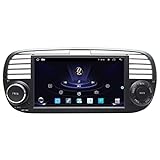 Android Autoradio für FIAT 500 2007-2016 Android 11 LCD Touchscreen Auto GPS Navigation mit CarPlay Android Auto TPMS OBD 4G WiFi DAB+ Bluetooth (Schwarz)