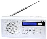 Xoro DAB 100 Tragbares DAB+/FM Radio (10 Senderspeicher, Weckfunktion, LCD Display, Metall-Teleskopantenne) weiß