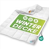 eterea Winterdecke 135x200 extra warm - Frieda Steppdecke nach Oekotex 100 - Ganzjahresdecke 135x200 - Extra Weiches Oberbett - Blanket Duvet Decke - Winter Bettdecke 135x200cm Weiß
