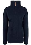 OXMO Carry Damen Strickpullover Troyer Grobstrick Pullover mit Stehkragen, Größe:L, Farbe:Insignia B (791991)