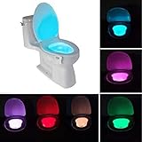 XIULAIQ Smart Motion Sensor Toilettensitz Nachtlicht, 8-Farben wasserdichte Toilette LED-Beleuchtung