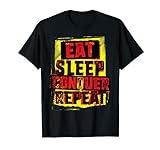 WWE Brock Lesnar Schablone Eat Sleep T-Shirt