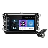 L-CRAKON Autoradio GPS für VW Passat Seat Skoda, Android Navigation 9 Zoll Touchscreen mit Bluetooth/FM/WiFi/Rückfahrkamera