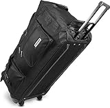 normani Leichte XXL Reisetasche Rollenreisetasche Trolley Sporttasche mit Rollen Farbe Schwarz Größe 100 Liter