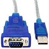 DTech USB auf RS232 DB9 Seriell Port Adapterkabel mit FTDI Chipsatz Unterstützt Windows 10 8 7 und Mac Linux (5m)