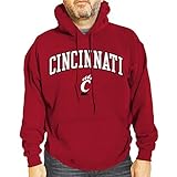 Campus Colors Long Sleeve NCAA Adult Arch & Logo Gameday Unisex Hooded Sweatshirt, Unisex-Erwachsene, Cincinnati Bearcats Hundespielzeug, Rot, Small