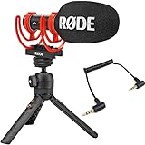 RØDE Videomic GO II Kamera/USB-Richtmikrofon inkl. Tripod 2 Tisch-Stativ und keepdrum ADP07 TRRS Adapter