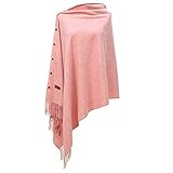 Kordear Poncho Damen-Langer Schal Cashmere,Umhängetuch Poncho Decke Cape Kaschmir Wickelschal Strickschal mit Knöpfen Hochwertiges Weich Warm Multifunktion für Frühling Herbst Winter (Rosa)