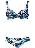 Olympia Damen Flower Bikini-Set, Blau (Nachtblau 30), 75D (Herstellergröße:38D)