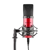 Auna MIC-900-RD USB Kondensator Mikrofon Nierencharakteristik für Sprach & Gesangsaufnahmen16mm Kapsel LED, Weiß