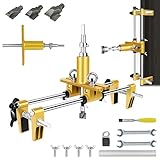 Türschloss Mortiser Kit, Türschloss Loch Säge Türschlosslochöffner mit 3 Wolframstahlschneidern 18 22 24mm Mortising Jig Türschloss-Installationsset Montagelehre für Türmontage Ersatz Wartung