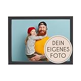 Wackadoo Bilderrahmen Holz mit eigenem Foto 13x18 (quer) cm schwarz - Poster mit Wunschmotiv - Personalisiertes Geschenk - W