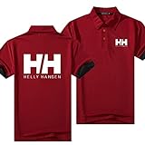 Herren Poloshirts Kurzarm für HH Golf T-Shirt Rugby T-Shirt Top Kleidung Weiche lässige Halbarm-Red||XXL