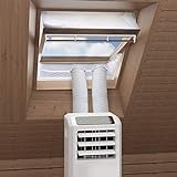 HOOMEE Fensterabdichtung für mobile Klimageräte Dachfenster, Hot Air Stop zum Anbringen an Schwingfenster, Fensterabdichtung Klimaanlage für max. 470cm Fensterumfang, Fensterkitt Set 2x230cm