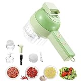 4 in 1 Handheld Electric Vegetable Cutter Set, Hand Held Food Processor, Multifunctional Wireless Electric Grinder, Portable Onion Vegetable Chopper