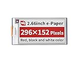 2.66 Zoll E-Paper 3 Farben E-Ink Display für Raspberry Pi Pico 296×152 Rot/Schwarz/Weiß Buntes EINK Anzeigemodul 3.3V SPI-Schnittstelle Keine Hintergrundbeleuchtung Geringer Stromverbrauch