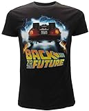 BTTF ZURÜCK IN DIE Zukunft T-Shirt Schwarz Delorean Outatime Offizielles Original Back to The Future (M Medium)