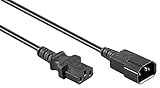 XTC Verlängerungskabel 0,50m schwarz, Kaltgeräte Netzkabel Verlängerung, Kaltgerätestecker C14 auf Kaltgerätebuchse C13