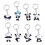 Toyvian 8 Stück Niedlichen Cartoon Panda Design Keychain Schlüsselanhänger Handtasche Decor Hängen Anhänger für Handtasche Tasche Autoschlüssel