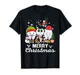 Frohe Weihnachten Zahnarzt Zähne Weihnachtsmann Dental Elf Schneemann Lustig T-Shirt
