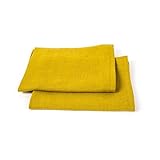 LinenMe 42 x 70 cm Set mit 2 Zitrinfarbenen Leinen-Handtüchern und Gästehandtüchern Lara 0096401