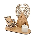 Mudicy Christbaumschmuck DIY Holzornamente - Weihnachtsschaukelstuhl Dekorationen DIY Holzornamente, Engelsgedichte zum Gedenken an Ihre Lieben, Weihnachtsbaum