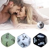 3 Lustwürfel - Verführerische Würfel für Frauen und Männer, Erotikwürfel Sexstellungen Lehrbuch für Paare, Kreative Date-Night-Spiele für Paare ab 18, Schwarze, Weiße, im Dunkeln leuchtende Wü