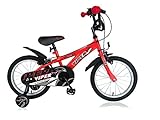 18 Zoll Kinder Jungen Mädchen Kinderfahrrad Jungenfahrrad Fahrrad Kinderrad Rad Bike Unisex mit Stützräder Freilauf Viper ROT