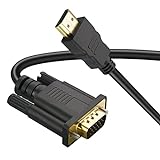 HDMI auf VGA Kabel, Monitor Videokabel (Stecker auf Stecker) 1080P Audio HDTV Übertragung Line Out Konverter für Computer, Desktop, Laptop, PC, , Projektor, HDTV, Xbox -1M