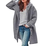 Winterjacke Gr. 52 Damen locker sitzend, warm, für den Winter, modisch, Reversjacke, Mäntel Wintermantel Gr. 44 (Grey, L)