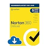 Norton 360 Deluxe 2024 | 5 Geräte | Antivirus | Secure VPN | Passwort-Manager | 1-Jahres-Abonnement | PC/Mac/Android/iOS | Aktivierungscode per Email