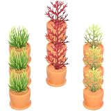 TOYANDONA 9st Mini-blumentopf Mini- -Miniatur Kunstmoos- Topfpflanzendekore Miniaturen Miniatur-landschaftsdekor Künstlicher Bonsai Bonsai-Modell Selber Bauen Miniaturpflanzen H