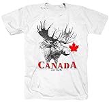 Kanada Elch Alaska Amerika Jäger Jagen Angeln Angler Yukon Gold Weiss T-Shirt Shirt XXL