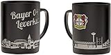 Bayer 04 Leverkusen Tasse - Skyline - Kaffeetasse, Kaffeepott, Mug - Plus Lesezeichen Wir lieben Fußball