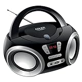Adler AD 1181 Radio, Boombox mit LCD-Anzeige, Tragbarer CD-Player, MP3, USB, 2 x 1,7 Watt Lautsprecher, CD-Soundmaschine, FM-Radio, Stereo-Boombox