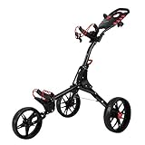 vilineke Compact 3 Wheel Push Pull Golf Trolley, Small Folding and Lightweight, Two Step Open and Close, (Darkgrey)